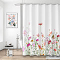 Miniatyrbillede 2 af 5: Blomsterbruseforhæng, Gesar Blomsterbruseforhæng -72 \"B x 72\" L, med 12 kroge, Hemsvejret badekar bruseforhæng