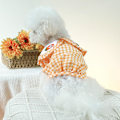 Miniatyrbild 3 av 5: Hundkläder Valp Pyjamas Jumpsuit Outfit Hund Overall Tröjor Rutigt Mönster Morot Kanin Kostym Katt Kläder Chihuahua Yorkies Kläder   Orange S