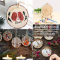 Miniatyrbillede 4 af 5: Naturlige træskiver 50 stk., DIY træ julepynt ubehandlet træ sæt forboret med hul træcirkler, 2-2,5 tommer