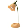 Miniatyrbillede 1 af 5: Blomster LED-bordlampe trådløs bordlampe justerbar svanehals dæmpbar berøringsopladelig batteri studerende soveværelse belysning (gul)
