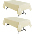Miniatyrbilde 1 av 5: 2 stk. beige duker 54 x 78 tommer, rektangulær 4 fots duk - flekkbestandig rynkebestandig vaskbar polyester duker til bord