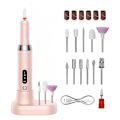 Miniatyrbillede 1 af 4: Elektrisk neglefil, trådløs akryl neglekit med keramiske neglebits, slibebånd, bærbar genopladelig efil sæt til akryl gel negle, manicure pink