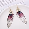 Miniatyrbillede 4 af 5: Heyone Sommerfuglevinge Drop Dangle Øreringe Guldbelagt Krystal Rhinestone til kvinder piger bryllup Smykker