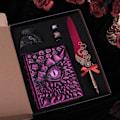 Pikkukuva 2 / 5: Peacock Mechanical Punk Style Wings Pen Dip Ink Set (Excluding Notebook/Notepad) Vinröd