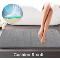Miniatyrbillede 2 af 5: Memory Foam Bademåttesæt, skridsikkert, superabsorberende, blødt badeværelsestæppe, tykt, hurtigtørrende, maskinvaskbart, 17x24+31,5x19,8 tommer, grå