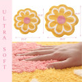 Miniatyrbillede 2 af 5: Blomsterformet bademåtte, uregelmæssigt tæppe, søde lyserøde badeværelsestæpper, mikrofiber bademåtte, maskinvaskbar blød absorberende, 23,6x23,6 tommer