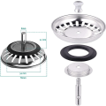 Miniatyrbillede 2 af 5: Køkkenvaskprop 78mm, Universal Køkkenvaskfilter, Universal Rustfrit Stål Vaskprop-Vask Afløb/Håndvask-Køkkenvask Si