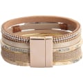 Miniatyrbillede 4 af 5: Heyone Dame Læder Manchet Armbånd Fjer Multi Strand Armbånd Wrap Armbånd Turkis Boho Armring Flettet Læder