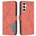 Miniatyrbillede 1 af 5: BINFEN COLOR BF05 Til Samsung Galaxy S24 FE Cover Stødsikkert Geometrisk Læder Wallet Telefon Cover Multicolor Style E