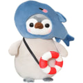 Pikkukuva 1 / 5: 9,8 tuuman söpö pingviinivalas Mukautettu pehmolelu Plushie-nukke Kawaii Pehmeä pingviini Plushie-nukke valaspuvussa koristeluun pojille ja tytöille