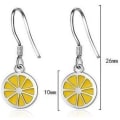 Miniatyrbillede 2 af 5: Heyone Tiny Sweet Yellow Lemon Charm Dangle Threader Drop Øreringe