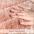 Miniatyrbild 4 av 5: Rosa badrumsmattor halkfria små badmattor för badrum korallrosa badrumsdekor fluffig plysch badmatta maskintvättbar(24” x16”)