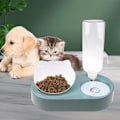 Miniatyrbillede 2 af 5: Anti-opkastningsskål til kattevanddispenser Tørfoder til katte- og hundeautomatiske foderautomater og drikkeautomater til katte- og hundelegetøj Grøn