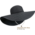 Miniatyrbillede 3 af 5: Kvinde Bredskygget Solhat UPF50 Halm Sommerhat Floppy Strandhat Roll-Up