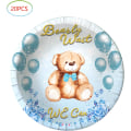 Miniatyrbillede 3 af 5: Vi kan næsten ikke vente Baby Shower Dekorationer, Teddy Bear Baby Shower Festartikler, 20 Tallerkener og 20 Servietter, Baby Shower