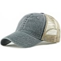 Miniatyrbild 1 av 4: Justerbar mesh keps för män, böjd knapp mesh baseball keps, retro tvättad trucker keps, andningsbar skärm