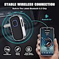 Miniatyrbillede 3 af 5: Bluetooth 5.0 bilmodtager, støjreduktion Bluetooth AUX-adapter, hjem stereo/kablet headset/håndfri opkald Bluetooth musikmodtager.