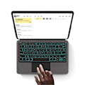 Miniatyrbild 5 av 5: Läderfodral med Touchpad Bluetooth-tangentbord och Bakgrundsbelysning för Honor Pad X8a