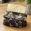 Miniatyrbillede 1 af 3: Dekorativ jacquard-mønstret servietholder til bordplader, toiletbord, soveværelseskommode, natborde - 2 stk. (kaffe, 18 x 9 x 9 cm)
