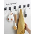 Miniatyrbillede 3 af 5: Klæbe kroge Heavy Duty, væg kroge til ophængning, håndklæde kroge til frakker/kåber/håndklæder til at klæbe i badeværelset, pakke med 6, sort