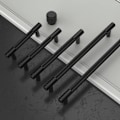 Miniatyrbilde 3 av 5: 2 stk. sorte kjøkkenskaphåndtak 128mm møbelhåndtak med skruer, for skrivebord, skuffer, skap, skap UK0040