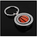 Miniatyrbillede 5 af 5: 2 stk. Kreativ roterende basketball nøglering, metal vedhæng nøglering nøgle fob gaveSølv-basketball