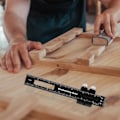 Miniatyrbillede 4 af 5: Træsnedkeri lineal præcision lomme lineal - 8 tommer metal slide stop markering lineal metrisk tomme måling træbearbejdning skribent lineal måle