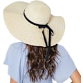 Miniatyrbillede 2 af 4: Dame Bredskygget Solhat UPF50 Halm Sommerhat Floppy Strandhat Roll-Up