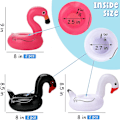Pikkukuva 2 / 5: Ilmapatja Juomateline, Juoma Uivat Ilmapatja Lintukuppi Aluslaatat Vaaleanpunainen Flamingo Juomateline Musta ja Valkoinen (6 Pakkaus)
