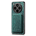 Miniatyrbilde 3 av 5: For Oppo Find X8 Pro 5G Deksel Retro Lær+TPU Telefondeksel med Avtakbar Kortlomme Green