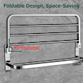 Miniatyrbillede 4 af 5: 60cm Foldbar Dobbelt Lag Håndklædeholder Rustfrit Stål Væghængt Håndklædeholder Multifunktion Håndklædehylde med 5 Kroge  60 x 24 x 18 cm