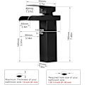 Miniatyrbilde 4 av 5: Moderne svart fossefall baderomskran, fossefall servantbatteri, servantbatteri med tut høyde 140mm, G 3/8