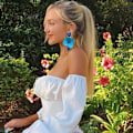 Miniatyrbillede 4 af 5: Heyone Retro Teardrop Store Blomster Dangle Øreringe Boho Lagdelt Blomsterblad Dråbe Øreringe Statement Mode Ørering til Kvinder Piger