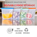 Miniatyrbilde 4 av 5: Gjenbrukbare silikonposer for matoppbevaring, lufttett forsegling, laget av silikon, Sous Vide-poser, gjenbrukbare, lekkasjesikre, 4 stykker