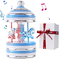 Miniatyrbild 1 av 5: Karusell Musikbox, Presentförpackad Keramisk Musikalisk Karusellhäst, Blinkande LED-Ljus Karusell, Spelar Twinkle Twinkle