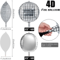 Miniatyrbillede 4 af 5: Sort sølv ballonbue guirlande sæt, sort sølv metalliske balloner 4D disco folie balloner med 16Ft strimmel til bryllup