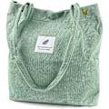 Miniatyrbild 1 av 4: Kordväv Tote Bag för kvinnor Canvas Axelväska med innerficka