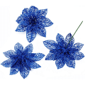 Miniatyrbild 3 av 5: Heyone 10 st blå glittrande julstjärneblommor julgransprydnader, glittrande julstjärnebuskar juldekorationer