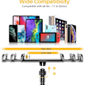Miniatyrbillede 5 af 5: Multifunktion 360 graders rotation 4-10,6 tommer tablet PC stativ/mobiltelefonholder metal base universal foldbar doven tablet support (farve: D)