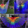 Miniatyrbilde 5 av 5: Barnemagedans Vinger LED Sommerfugl Vinger Lysende Lys Opp Jenter Kostymer med Teleskopisk Pinne for Sceneshow Halloween Julefest