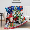 Miniatyrbilde 1 av 5: God jul-teppe, supermykt og varmt vinterferie-trykt teppe for sofa seng, 127 cm x 152,4 cm