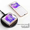 Miniatyrbild 5 av 5: Skal för Motorola Razr 50 5G Elektropläterad Telefonfodral Färgglad Glitterdesign PU+TPU Skyddsfodral Gardenia White