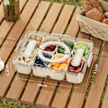 Miniatyrbild 1 av 7: Snackbox med 8 fack med lock - delad matbricka för mat, godis, torkad frukt, nötter och kryddor - Praktisk förvaring för lunch, picknick eller kontor Five grids