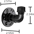 Miniatyrbillede 2 af 5: Industrielle rørkroge 6-pakning, Pynsseu jernkåbe og håndklædekrog, Heavy Duty DIY vægmonteret rustik frakkebøjle hat holder, mat sort krog