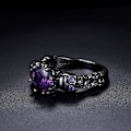 Pikkukuva 3 / 4: Coole Halloween Gothic Ringe Schwarzer Goldring Zirkon Totenkopfring Hexenringe Emo Schmuck Statement Ringe für Frauen