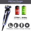 Miniatyrbilde 5 av 5: Elektrisk barbermaskin for menn, 4 i 1 roterende barbermaskin for menn, skjeggtrimmer, elektrisk barbermaskin vanntett USB hurtiglading