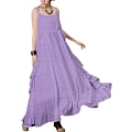 Miniatyrbillede 1 af 5: 2023 Sommerkjoler til kvinder Solid Casual Loose Bohemian Kjole Spaghetti Stropper Maxi Kjole M01