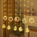 Miniatyrbillede 3 af 3: LED-lyskæde, julevindueslys, julelys med USB, Merry Christmas-gardinlyskæde
