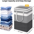 Miniatyrbilde 4 av 5: 1-pakke stor klesvaskurv, vanntett, frittstående klesvaskurv, sammenleggbar høy klesvaskurv med forlenget (Gradient Grey, 75L)