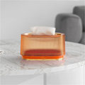 Miniatyrbillede 1 af 5: Orange Husholdningsvævboks Transparent Desktop Vævboks Pumpepapir Opbevaringsboks Stue Spisestue Sofabord Dekoration